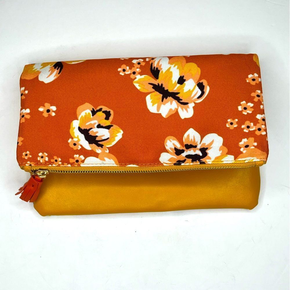 Rachel Pally Orange Floral Clutch